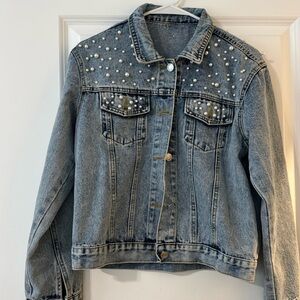 Denim Jacket with pearls